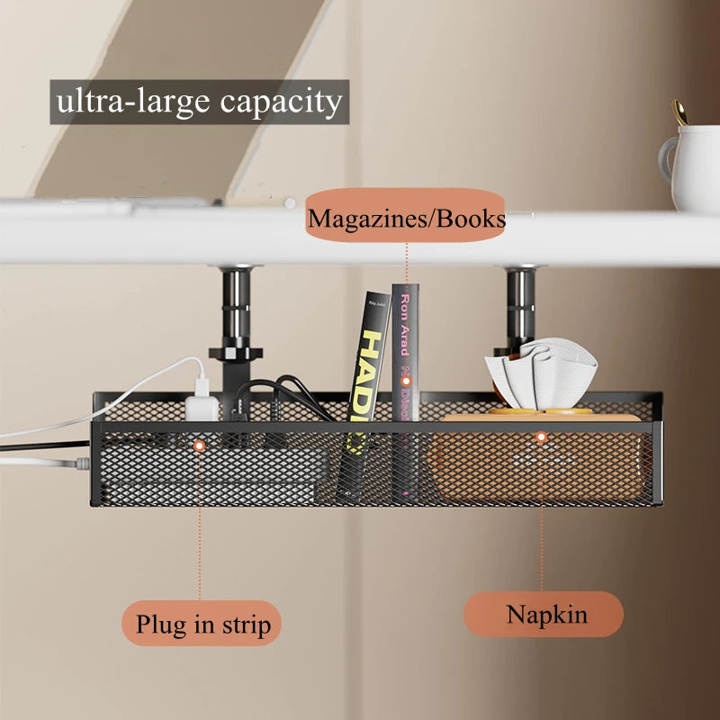 No Drilling Extendable Under Desk Cable Management Metal Cable Tray Under Desk