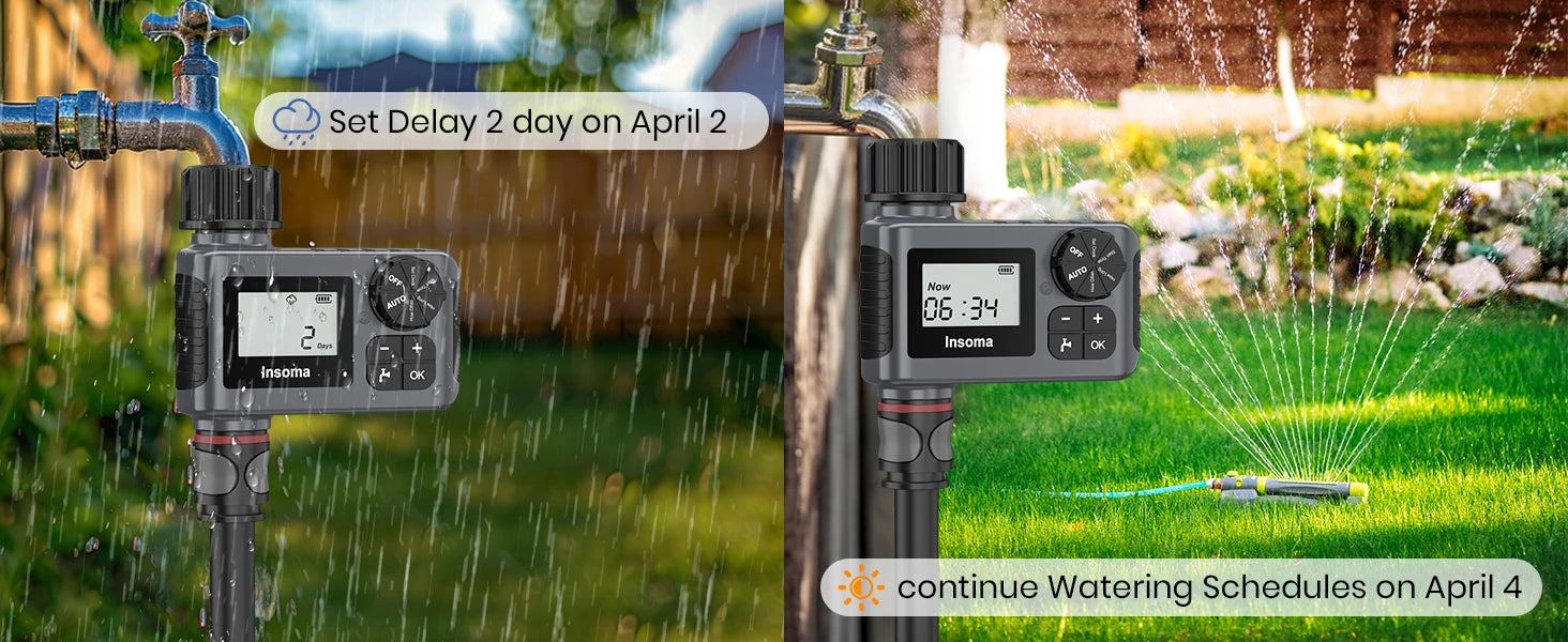 Insoma Automatic Water Timer Intelligent Irrigation Watering System Sprinkler Timer