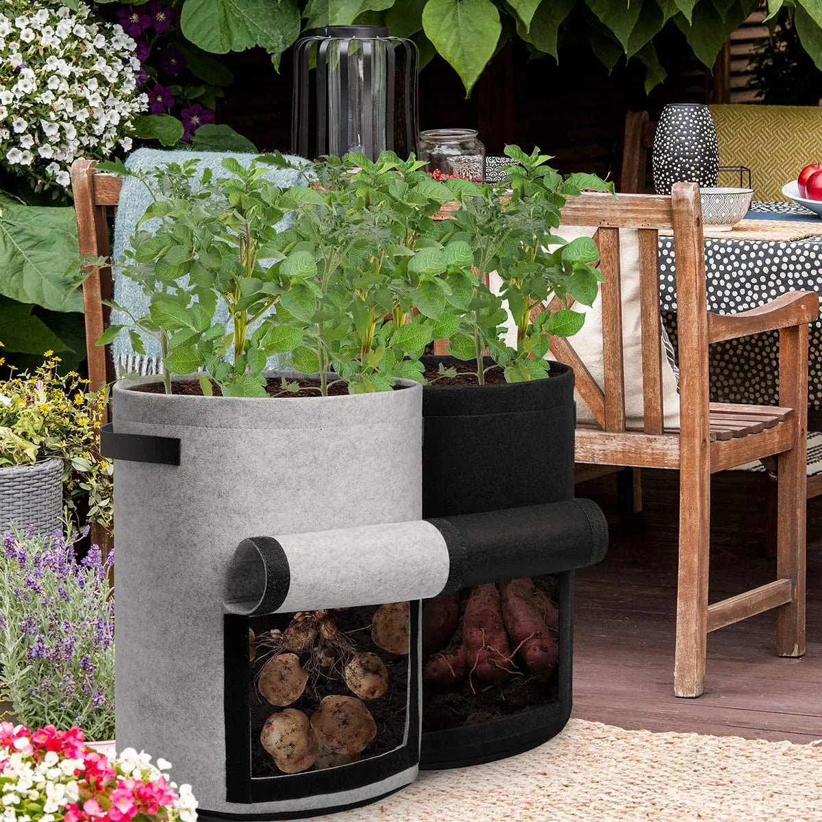 3 Size Felt plant grow bags nonwoven fabric garden potato pot greenhouse