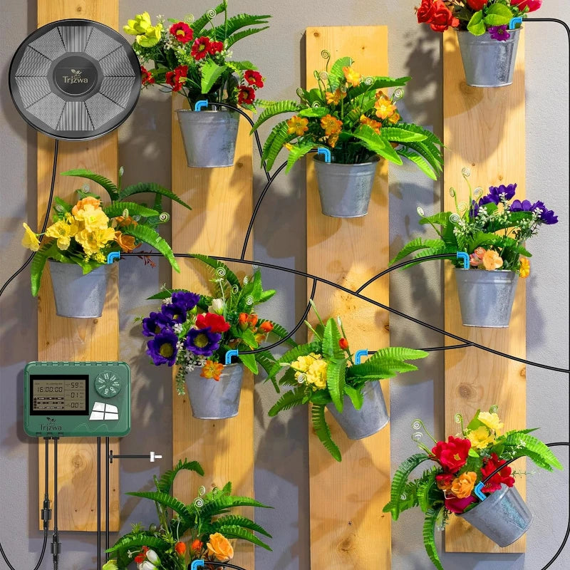 DIY solar irrigation, with a 15 meter hose garden watering system greenhouse