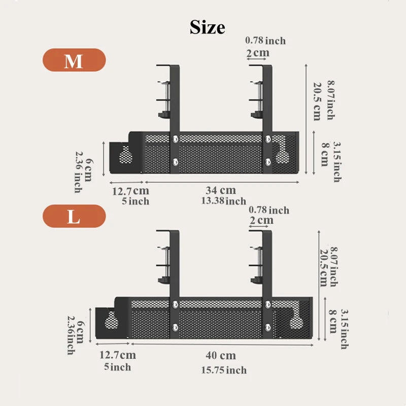 No Drilling Extendable Under Desk Cable Management Metal Cable Tray Under Desk
