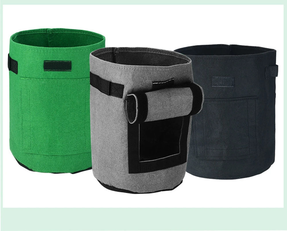3 Size Felt plant grow bags nonwoven fabric garden potato pot greenhouse