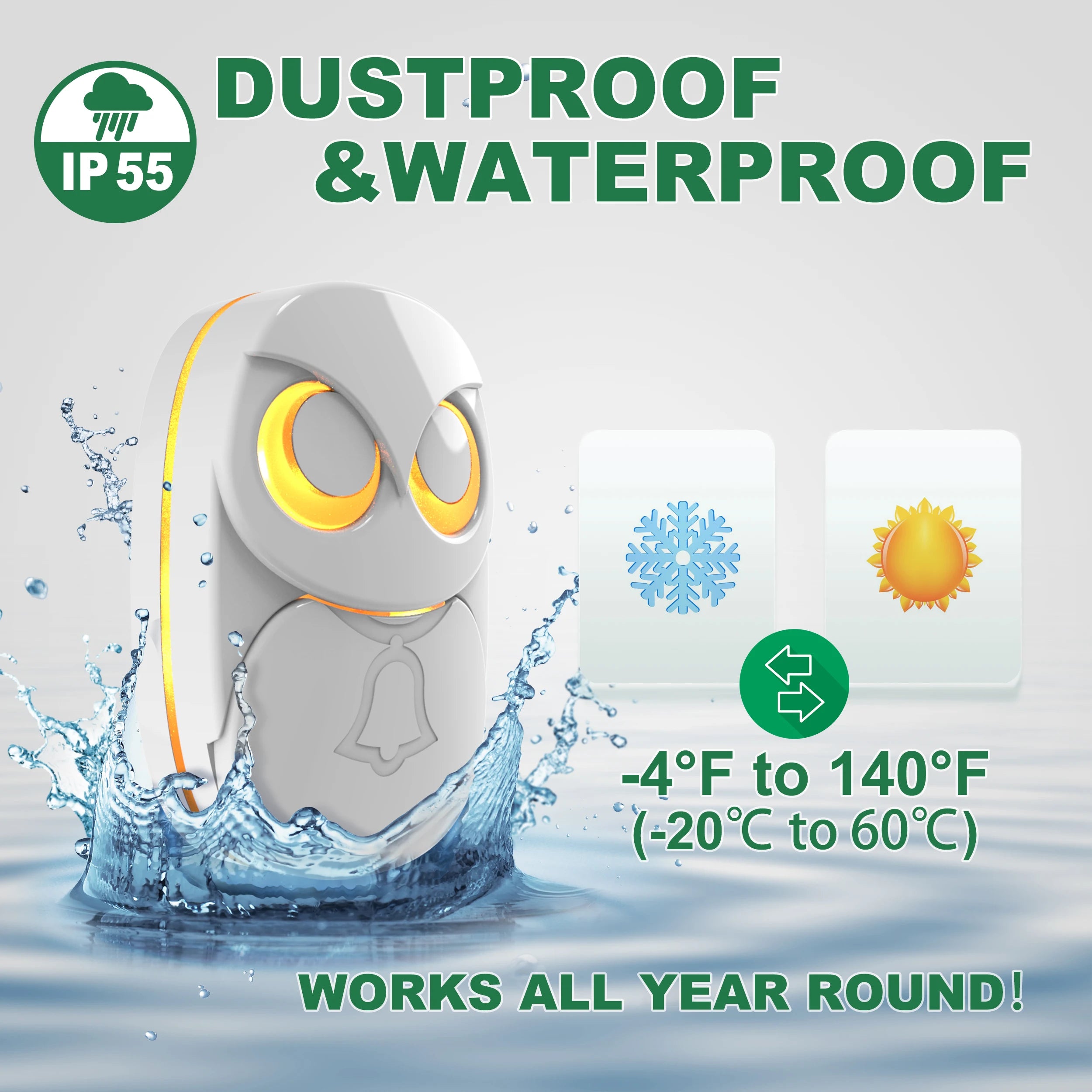 HTZSAFE Wireless Doorbell Chime - 300 meters Long Range Wireless doorbell