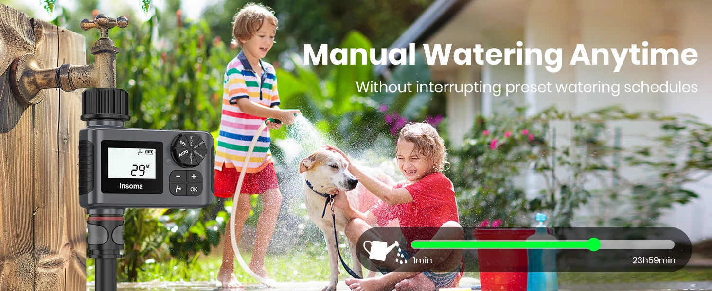 Insoma Automatic Water Timer Intelligent Irrigation Watering System Sprinkler Timer