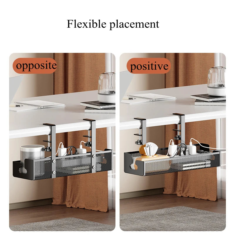 No Drilling Extendable Under Desk Cable Management Metal Cable Tray Under Desk