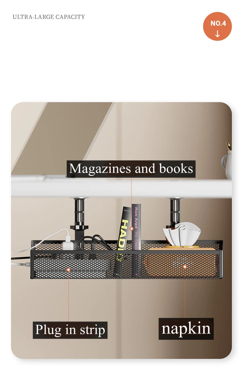 No Drilling Extendable Under Desk Cable Management Metal Cable Tray Under Desk