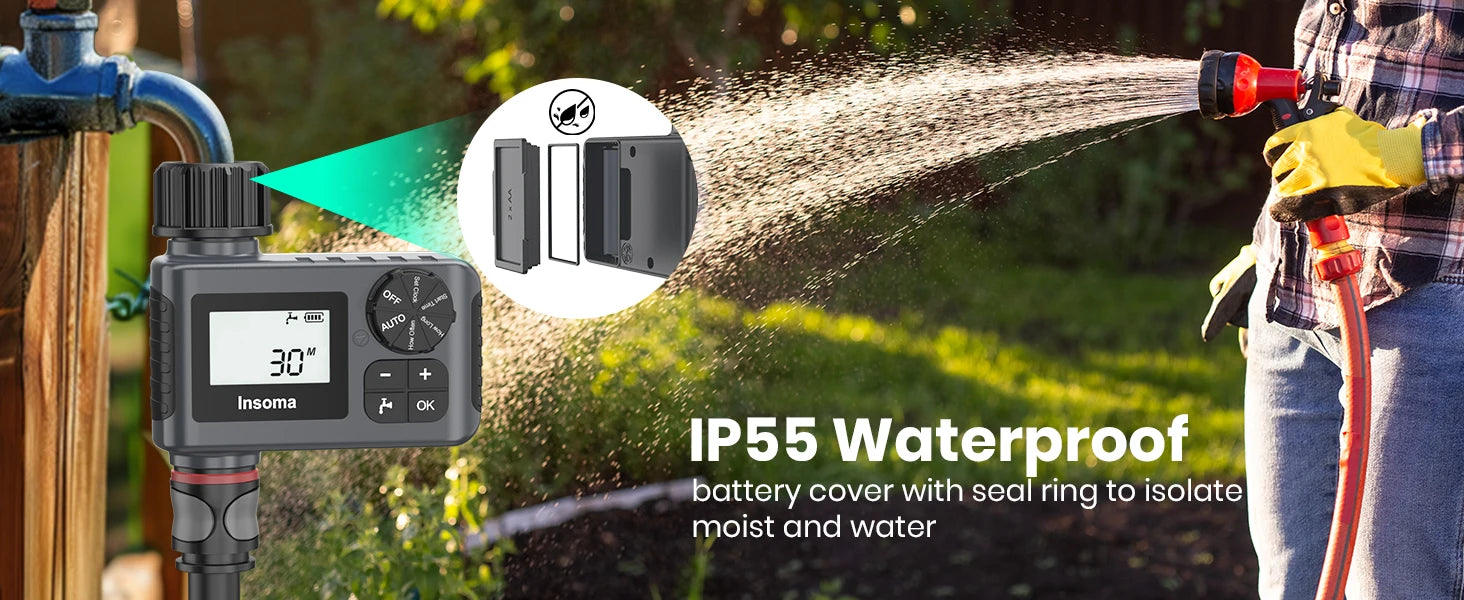 Insoma Automatic Water Timer Intelligent Irrigation Watering System Sprinkler Timer
