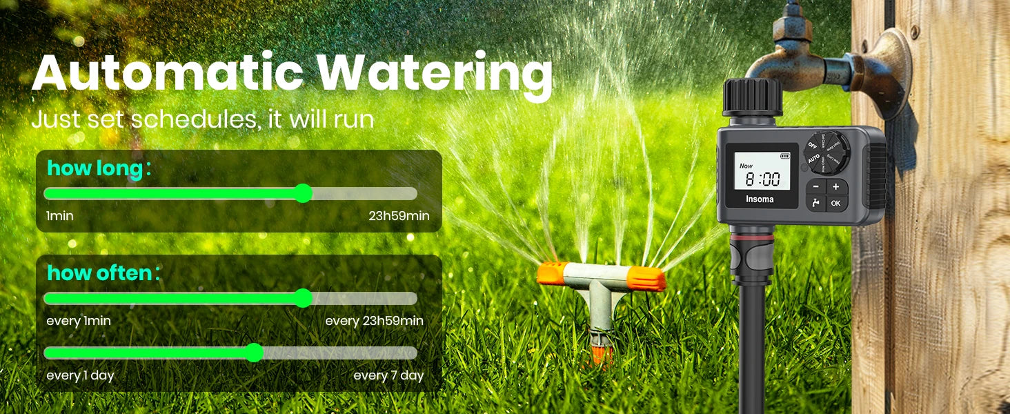 Insoma Automatic Water Timer Intelligent Irrigation Watering System Sprinkler Timer