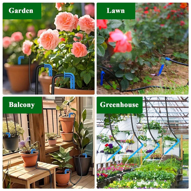 DIY solar irrigation, with a 15 meter hose garden watering system greenhouse