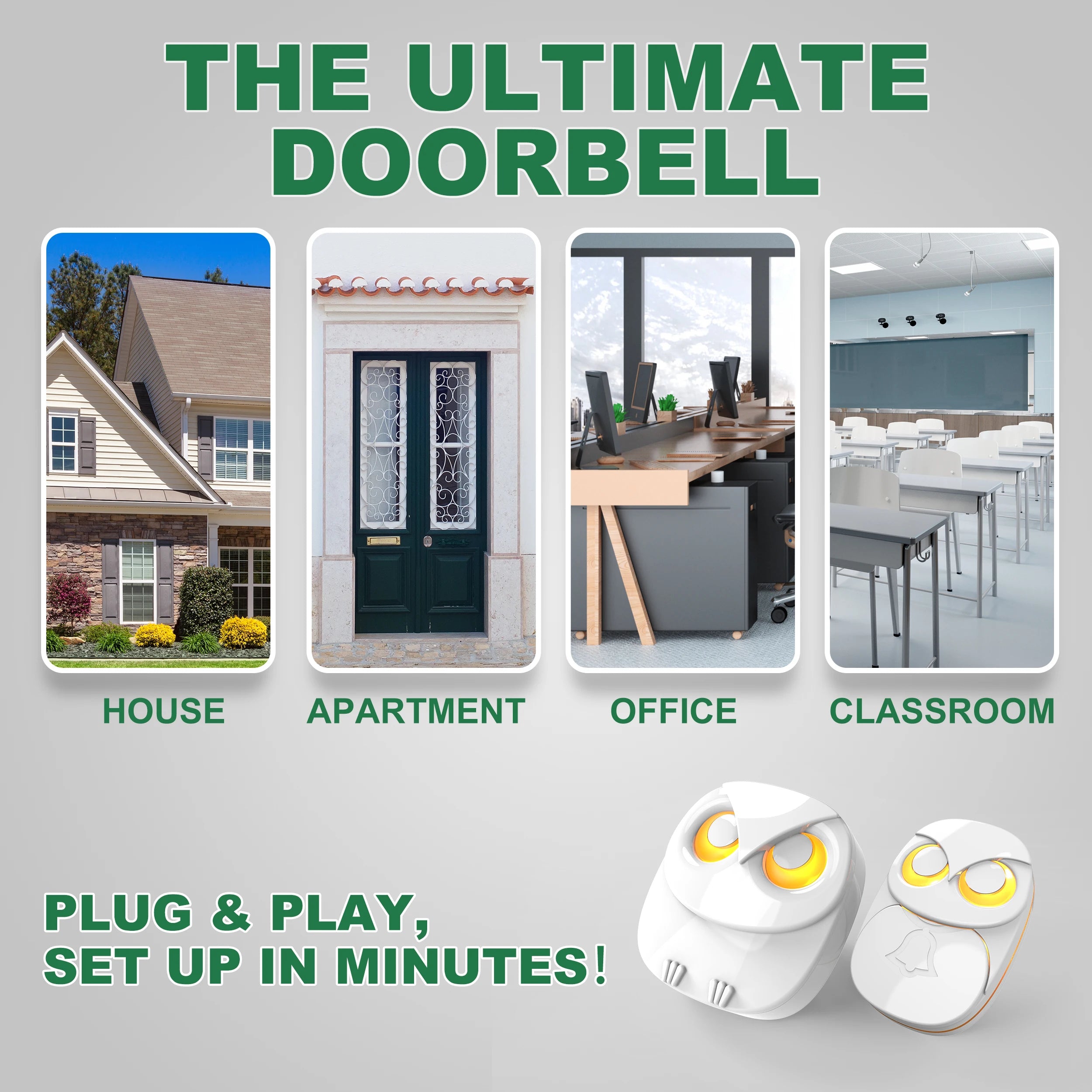 HTZSAFE Wireless Doorbell Chime - 300 meters Long Range Wireless doorbell